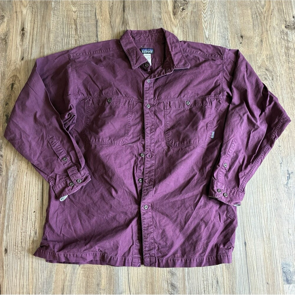 Patagonia 2004 Heavy Canvas Chore Jacket Button Up Organic Cotton Long Sleeve L